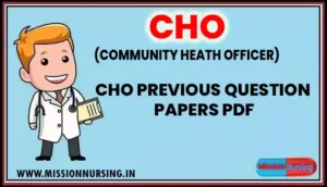 CHO Previous Question Papers Pdf